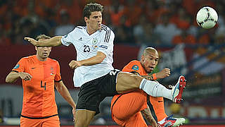 Gomez was the match-winner when Germany met the Netherlands at EURO 2012 © 2012 AFP