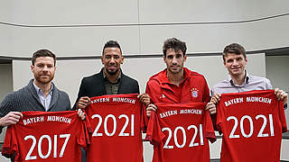 Alonso, Boateng, Martinez and Müller have committed themselves to FC Bayern © fcbayern.de