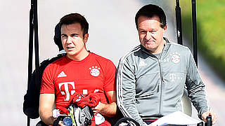 Mario Götze (l.) im Trainingslager des FC Bayern in Katar: 