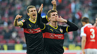 Werner scores as Stuttgart celebrate an away win in Cologne © imago/Uwe Kraft