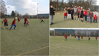 Zweimal pro Woche rund 30 Flüchtlinge am Ball: beim FC Vorwärts Drögeheide © DFB