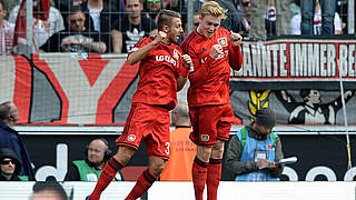 Jubel bei Julian Brandt: der U 21-Nationalspieler (r.) trifft zum 1:0 © 2016 Getty Images