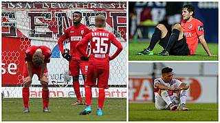 Die Klubs auf den Abstiegplätzen: Energie Cottbus, Wehen Wiesbaden und VfB Stuttgart II © Getty Images/DFB