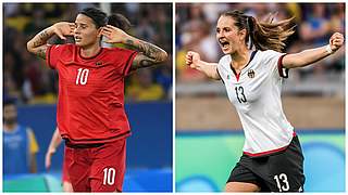 Zwei Nationalspielerinnen stehen zur Wahl: Dzsenifer Marozsan und Sara Däbritz (v.l.) © Getty Images/DFB