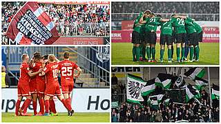 Messen sich jetzt am 17. Februar: Würzburger Kickers und Preußen Münster © DFB/Getty Images