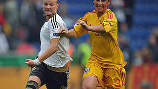 Bei der EM dabei: Alexandra Popp im bislang letzten Spiel gegen Rumänien © Bongarts/GettyImages