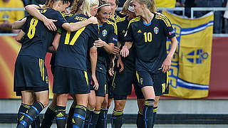 Knoten geplatzt: Gastgeber Schweden bejubelt den ersten Sieg © Bongarts/GettyImages