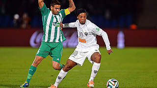 Finale verpasst: Ronaldinho (r.) mit Mineiro © Bongarts/GettyImages