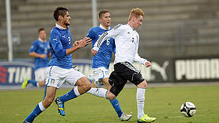 Torschütze im Hinspiel gegen Italien in der Internationalen Runde: Sebastian Kerk (r.) © Bongarts/GettyImages
