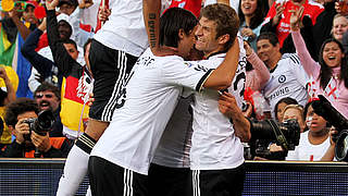 At Bloemfontain: Germany players celebrate © Bongarts/GettyImages