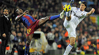 Sami Khedira (r.) im Duell mit Eric Abidal © Bongarts/GettyImages