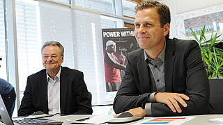 Representing the DFB in Brazil: Wirthmann (l) and Bierhoff © Bongarts/GettyImages