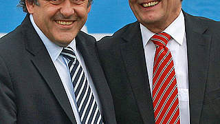 Enjoy to work together: Platini (l.) and Niersbach © Bongarts/GettyImages