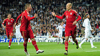 "Must rise to the occasion": Schweinsteiger (2.f.l.) and Robben combine for Bayern © Bongarts/GettyImages