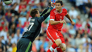 Konsterniertes DFB-Team: wieder jubelt die Schweiz © Bongarts/GettyImages