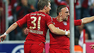 Fünftes Spiel, fünfter Sieg: Torschütze Schweinsteiger, Ribery und die Bayern © Bongarts/GettyImages