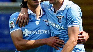 Jubel über den Lazio-Sieg: Floccari (l.) und Klose © Bongarts/GettyImages