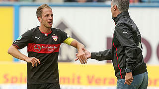 Den ersten Dreier im Blick: Rathgeb (l.) und Trainer Kramny vom VfB II © Bongarts/GettyImages