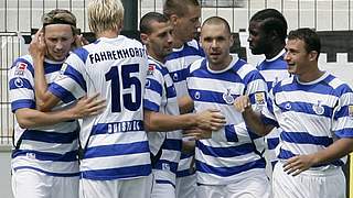 Start geglückt: Duisburg feiert den Auftaktsieg beim FSV Frankfurt © Bongarts/GettyImages