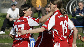 Doppelpack für den FFC Frankfurt: Kerstin Garefrekes (r.) © Alfred Harder