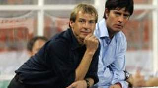 Bundestrainer Jürgen Klinsmann<br>und Joachim Löw © Bongarts