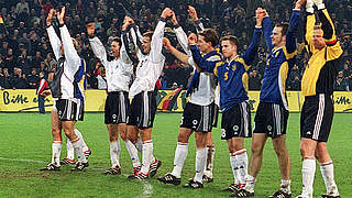 WM-Qualifikation perfekt: das DFB-Team nach dem 4:1 gegen Ukraine © Bongarts/GettyImages