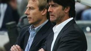 Jürgen Klinsmann und Joachim Löw<br>im Borussia-Park © Bongarts/Getty-Images