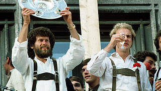 Meister mit den Bayern: Paul Breitner und Karl-Heinz Rummenigge (r.) ©  Bongarts/GettyImages