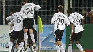 German team celebrate the first goal © Bongarts/GettyImages