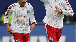 Nigel de Jong und Paolo Guerrero jubeln für den Hamburger SV © Bongarts/GettyImages