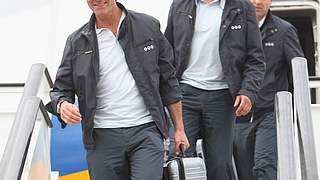 Bundestrainer Joachim Löw, Hans-Joachim Flick und Oliver Bierhoff © Bongarts/GettyImages