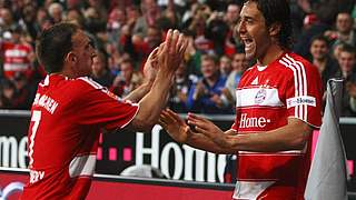Franck Ribery and Luca Toni celebrate Bayern's victory © Bongarts/GettyImages