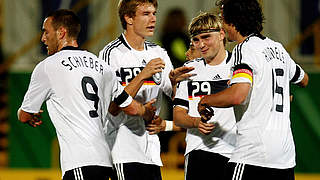 Three goals to celebrate: Germany's Under 21 © Bongarts/GettyImages