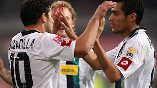 Jubel bei Mönchengladbach: Raul Bobadilla und Juan Arango (v.l.) © Bongarts/GettyImages