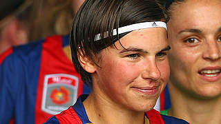 Ariane Hingst, captaining Newcastle Jets in Australia's W-League © Bongarts/GettyImages
