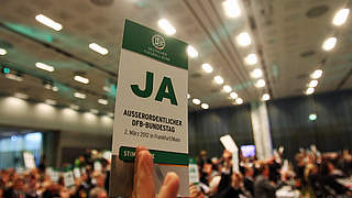 "Ja" für Niersbach: Die Abstimmung im DFB-Bundestag war eindeutig © Bongarts/GettyImages