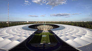 Venue for the DFB Cup final since 1985: Berlin Olympiastadion from above © imago