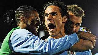 Erzielte den vierten Treffer: Uruguays Superstar Edinson Cavani (m.) © Bongarts/GettyImages