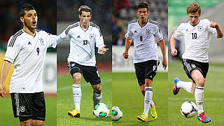 Four new faces: Kevin Volland, Erik Durm, Leon Goretzka and Max Meyer (left to right) © Bongarts/GettyImages