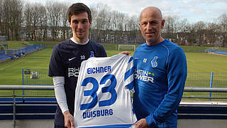 "Als erfahrener Spieler einbringen beim MSV": Eichner (l.) und Trainer Baumann © mspw