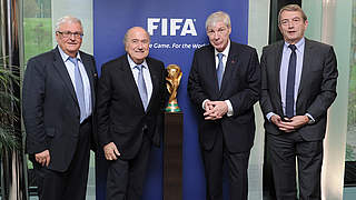 Meeting in Zurich: Niersbach and Sommer with Blatter and Dr. Zwanziger (r-l) © FIFA