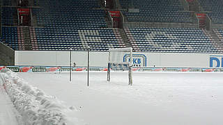 Verschneit: Das Stadion in Rostock © Hansa Rostock
