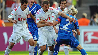 Erneut einer der stärksten Kölner: Lukas Podolski (M.) traf zum 2:0 © Bongarts/GettyImages