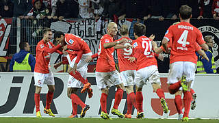 Jubel in Mainz: Derby-Sieg gegen Frankfurt © Bongarts/GettyImages