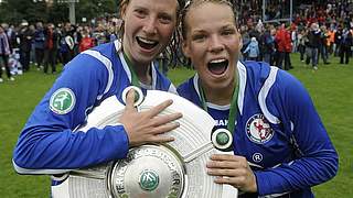 Möchten am Sonntag wieder jubeln: Die Turbinen Isabel Kerschowski und Stefanie Draws © Bongarts/GettyImages