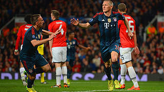 Wichtiger Ausgleich: Schweinsteiger (r.) bejubelt den Treffer zum 1:1 © Bongarts/GettyImages