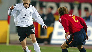 Nationalelf-Debüt gegen Spanien: Tobias Rau beim 1:3 auf Mallorca 2003 © Bongarts/GettyImages