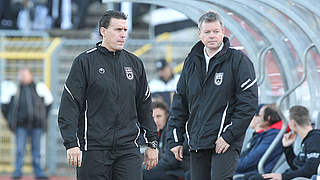 Nur remis gegen Koblenz: SSV Ulm und Trainer Oliver Unsöld (l.) © imago