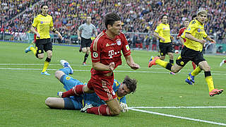 Hefty collision: Weidenfeller missed most of the 2012 final © imago