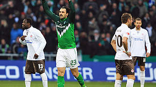 Gegen St. Pauli erfolgreich: Bremens Stürmer Hugo Almeida © Bongarts/Getty Images